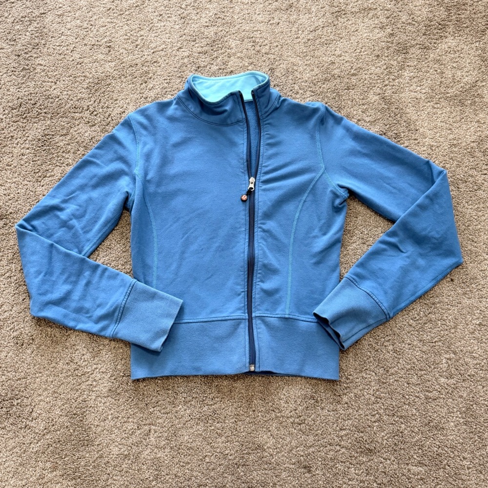 Lululemon Athletica Womens Blue Full Zip Track Jacket Mock‎ Neck Size S